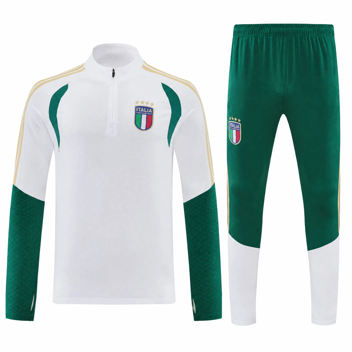 SURVÊTEMENT ITALIE 26/27 BLANC DEMI-ZIP