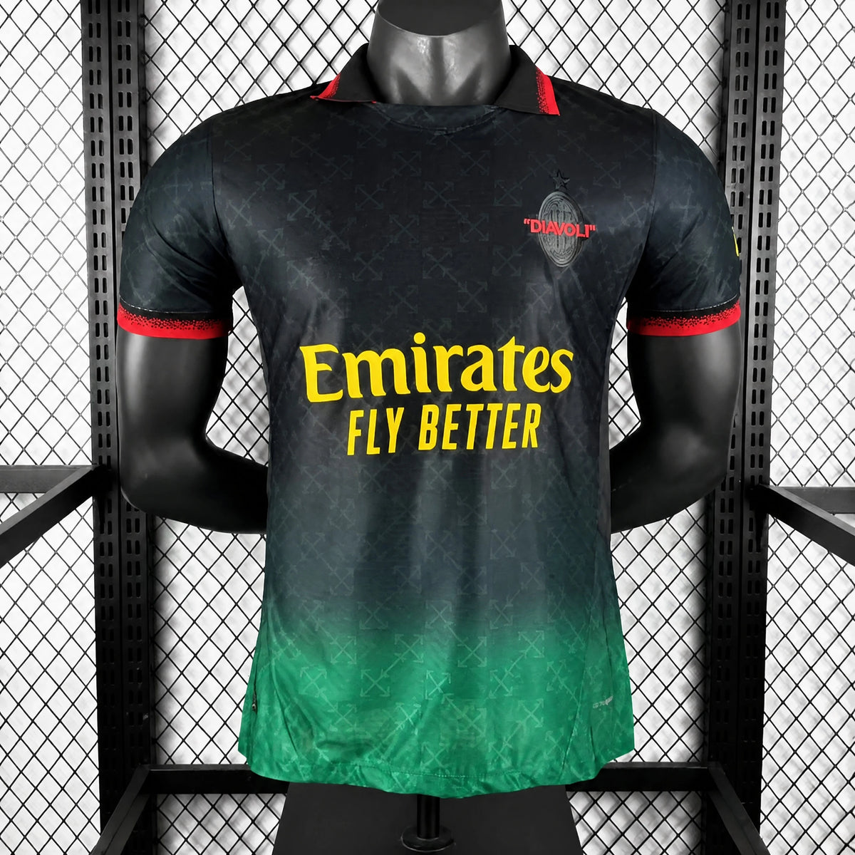 MAILLOT AC MILAN X OFF-WHITE PLAYER 25/26 NOIR