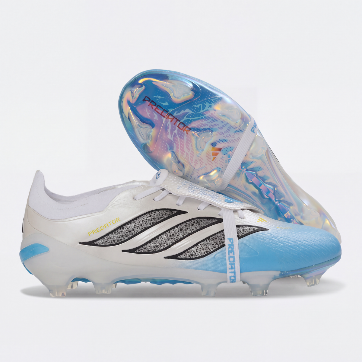 CRAMPONS 26 PREDATOR ELITE TONGUE FG BLANC ET BLEU