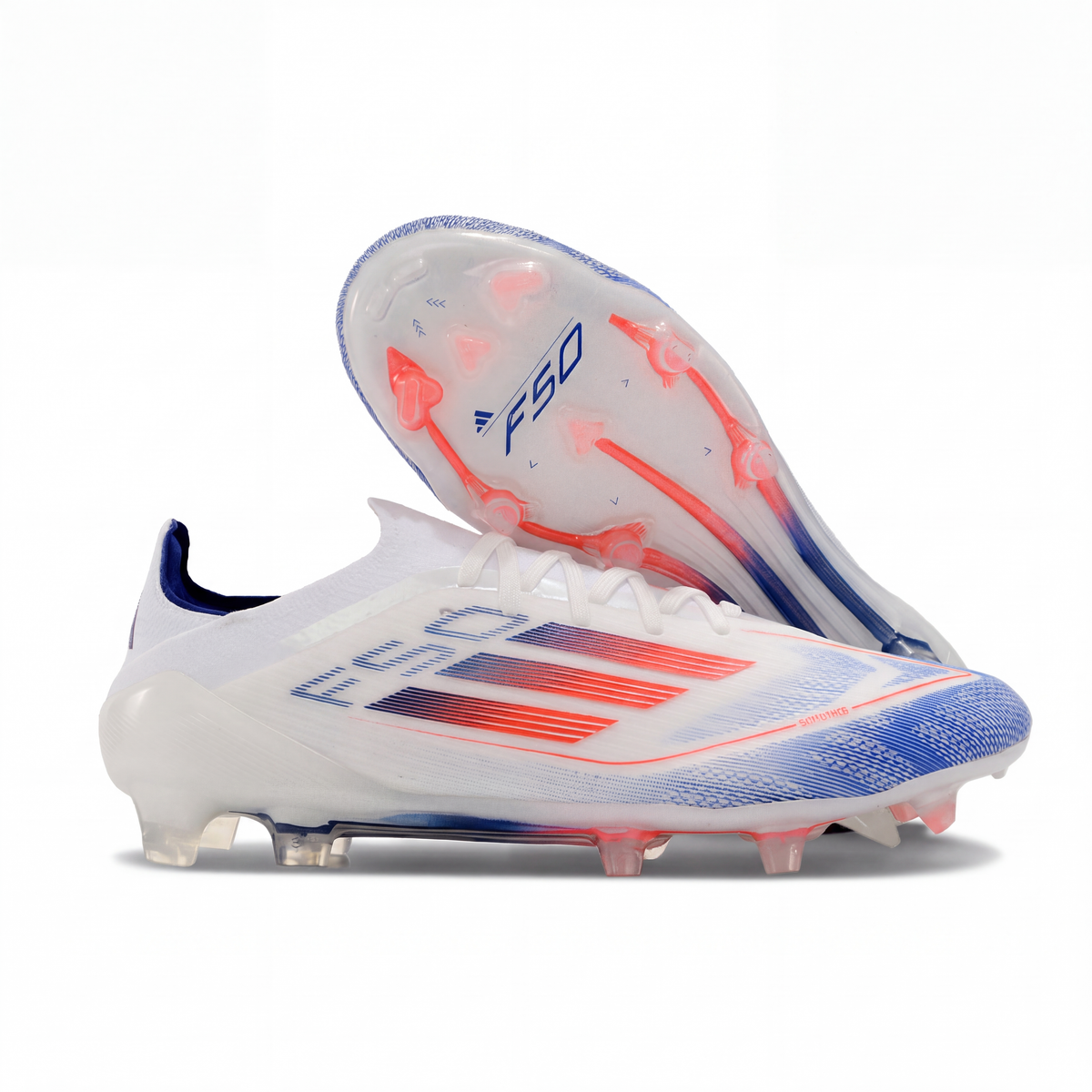 CRAMPONS F50 ELITE FG BLANC ET BLEU