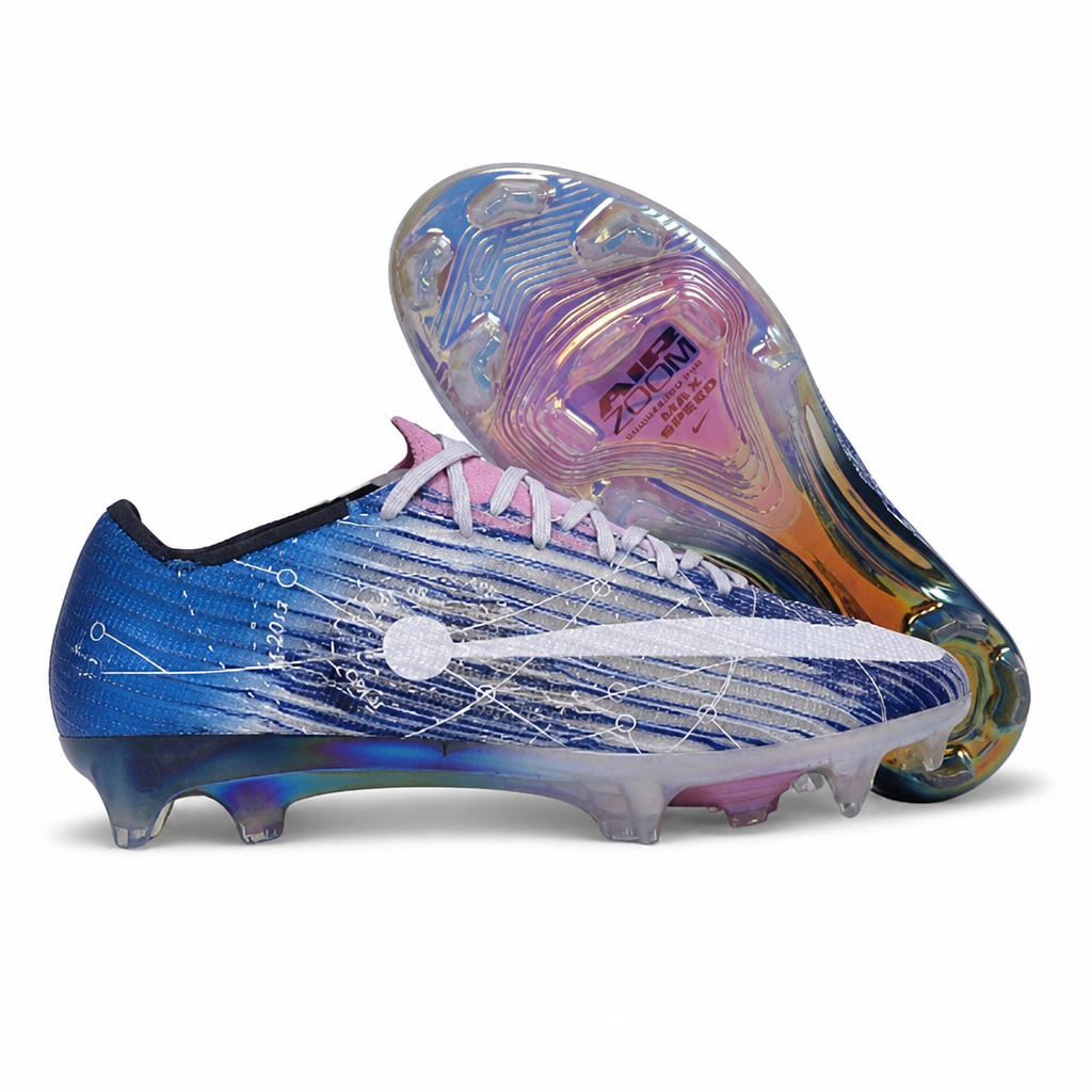 CRAMPONS AIR ZOOM MERCURIAL VAPOR 17 ELITE CR7 FG GRIS BLEU ET BLANC