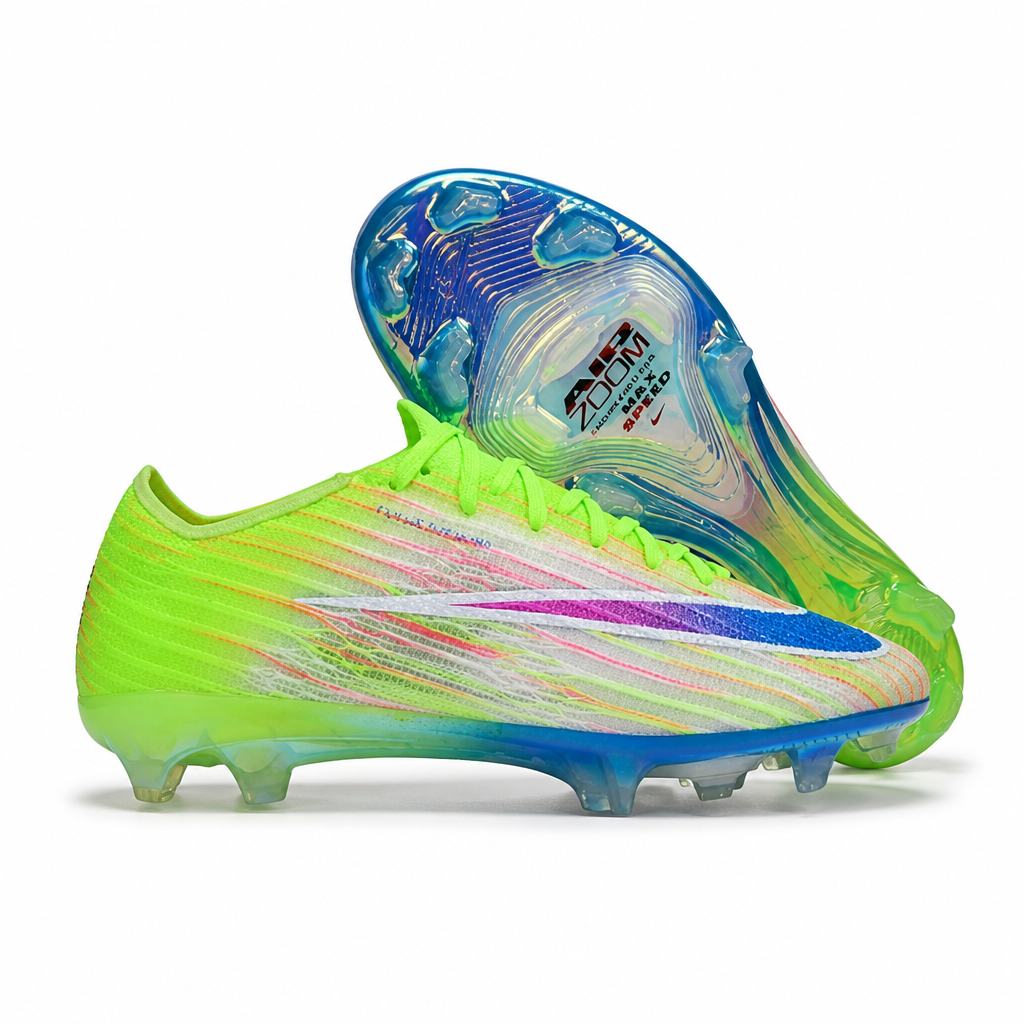 CRAMPONS AIR ZOOM MERCURIAL VAPOR 17 ELITE CR7 FG VERT FLUO ET BLEU