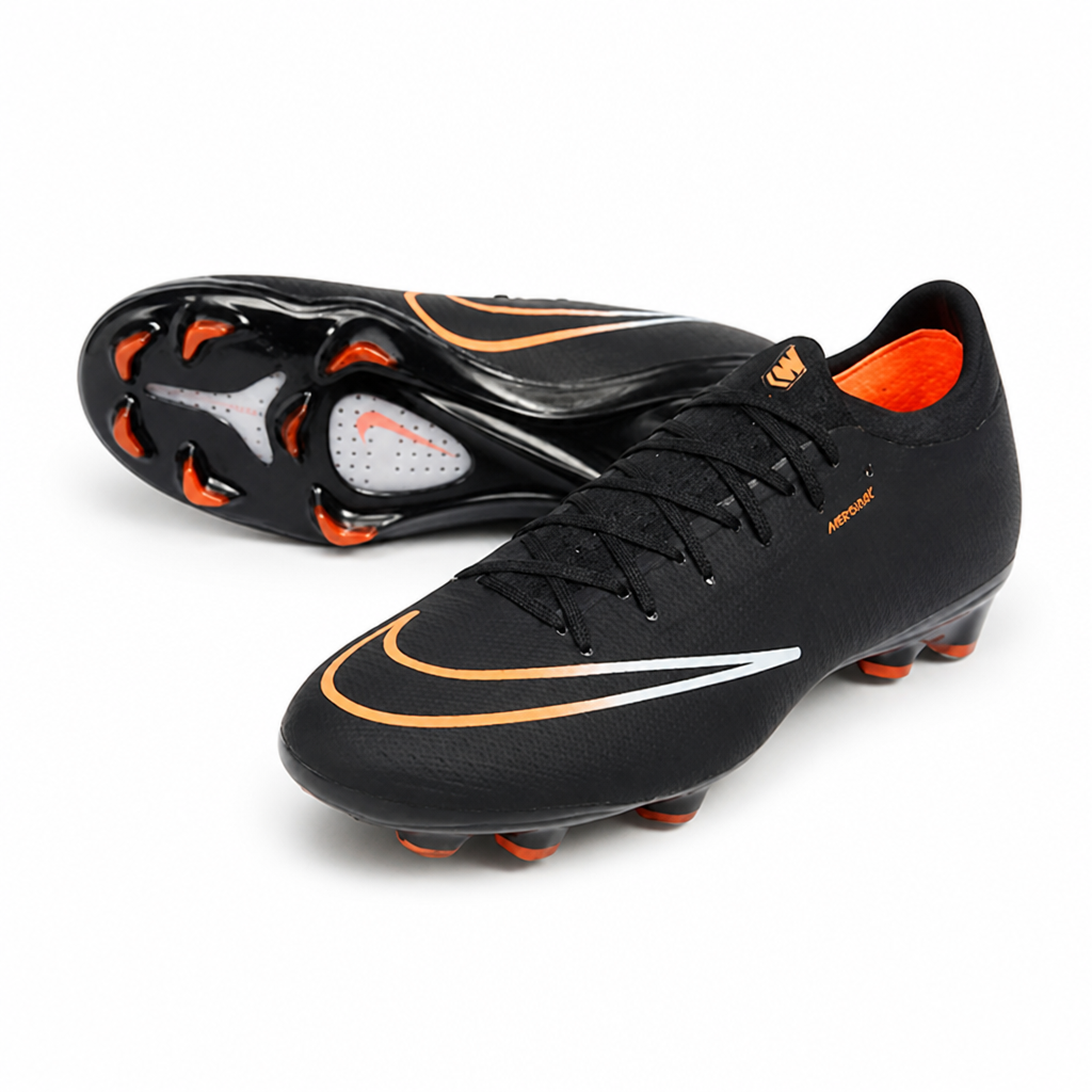 CRAMPONS MERCURIAL VAPOR 17 ELITE SE FG NOIR ET ORANGE