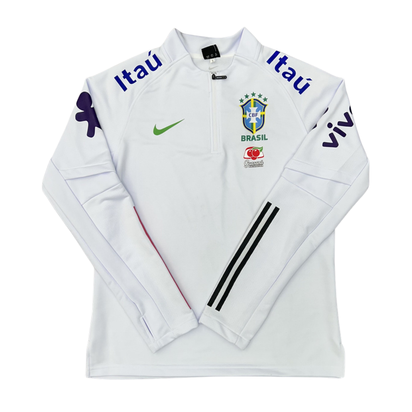 PULL ZIPPÉ BRÉSIL X BLANC