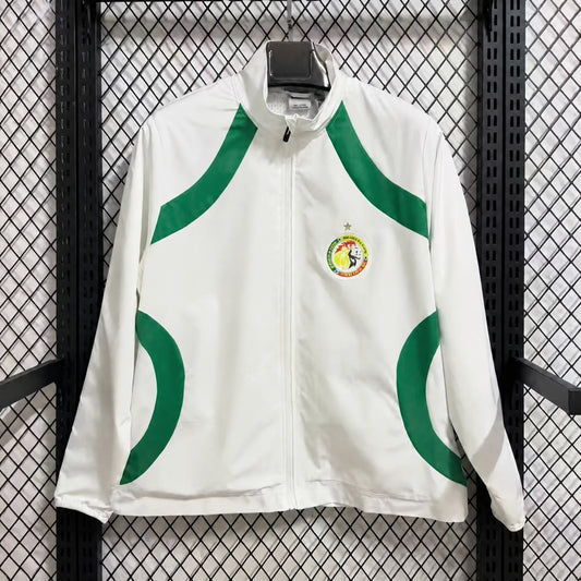 VESTE SÉNÉGAL COUPE-VENT 25/26 BLANC ET VERT