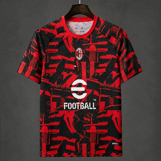 MAILLOT AC MILAN 26/27 AVANT-MATCH NOIR ET ROUGE