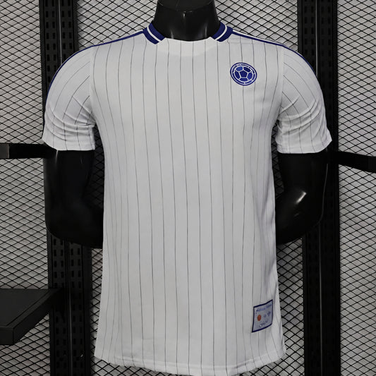 MAILLOT COLOMBIE PLAYER 2026 BLANC RAYURE BLEUE
