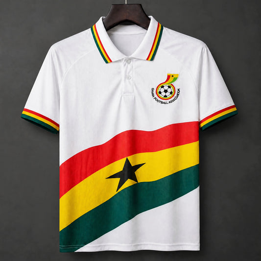 MAILLOT GHANA 2026 POLO BLANC