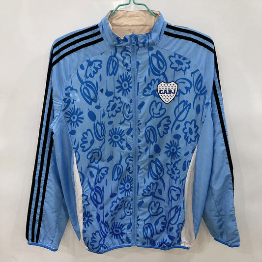 VESTE BOCA JUNIORS COUPE-VENT 25/26 RÉVERSIBLE BLEU CIEL FLORAL