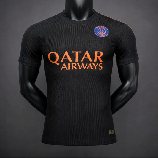 MAILLOT PSG PLAYER 26/27 ENTRAINEMENT NOIR ET ORANGE