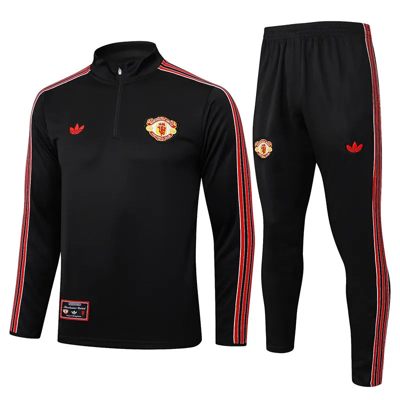 SURVÊTEMENT NOIR ET ROUGE MANCHESTER UNITED 25/26
