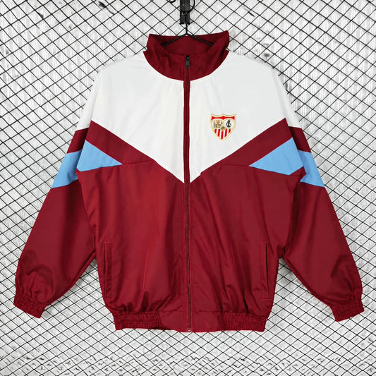 VESTE SÉVILLE COUPE-VENT VINTAGE 1993/94 BLANC ET BORDEAUX