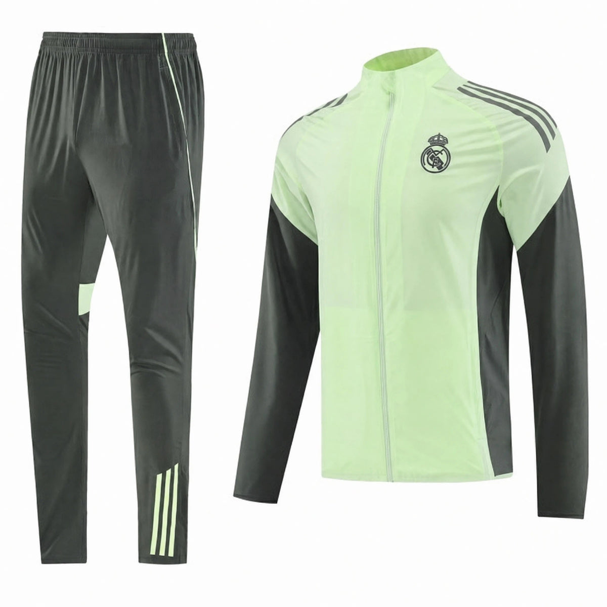 SURVÊTEMENT REAL MADRID 25/26 VERT CLAIR DEMI-ZIP