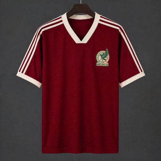 MAILLOT MEXIQUE RÉTRO 2025 ICON ROUGE FONCÉ