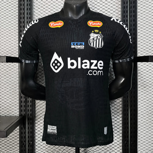 MAILLOT SANTOS PLAYER 25/26 NOIR GÉOMÉTRIQUE
