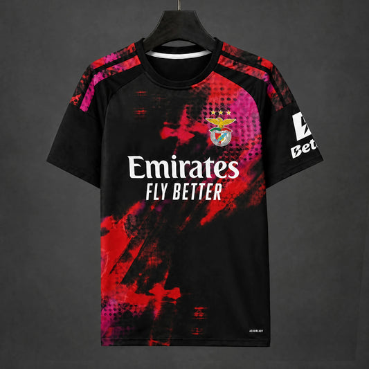 MAILLOT BENFICA 26/27 AVANT-MATCH NOIR MOTIF ROSE