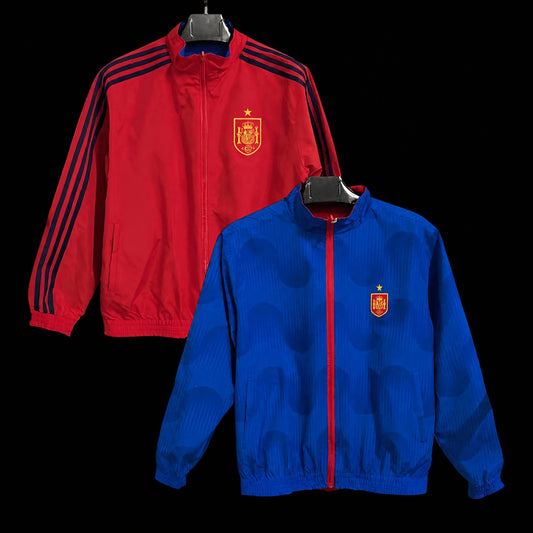 VESTE ESPAGNE COUPE-VENT 2026 RÉVERSIBLE ROUGE ET BLEU