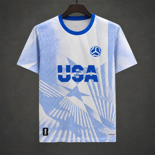 MAILLOT USA 2026 AVANT-MATCH BLEU ET BLANC