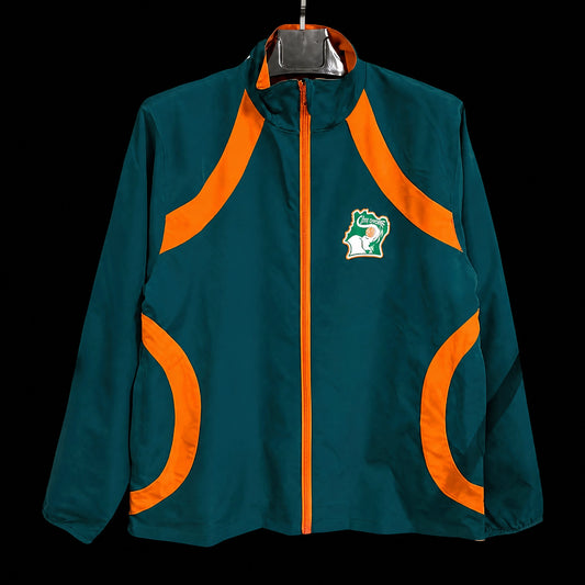 VESTE CÔTE D'IVOIRE COUPE-VENT 2026 VERT ET ORANGE