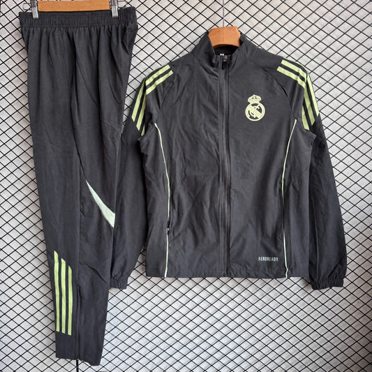 SURVÊTEMENT REAL MADRID 25/26 NOIR ET VERT COUPE-VENT