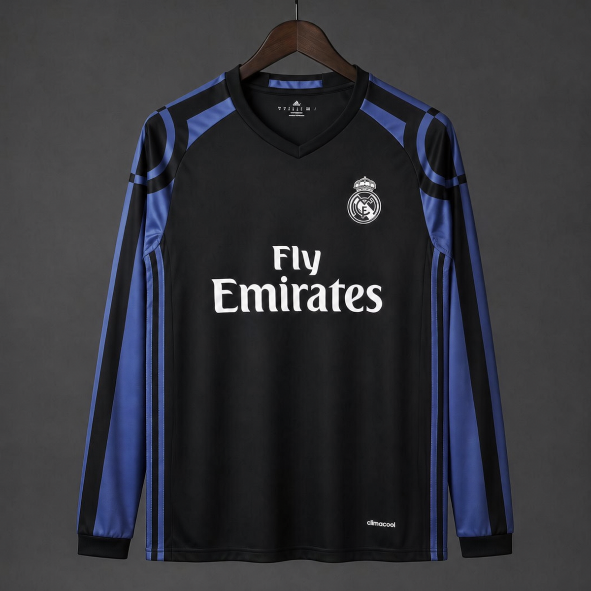 MAILLOT MANCHES LONGUES REAL MADRID RÉTRO 2016/17 NOIR