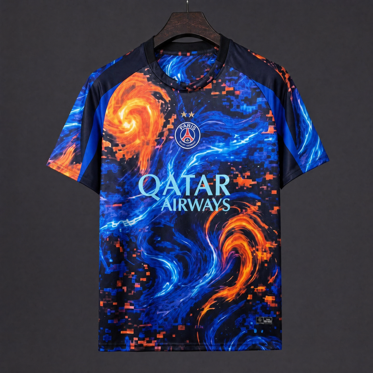 MAILLOT PSG 26/27 AVANT-MATCH BLEU ET ORANGE
