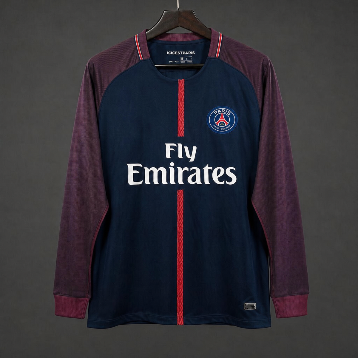 MAILLOT MANCHES LONGUES PSG RÉTRO 2017/18 ROUGE