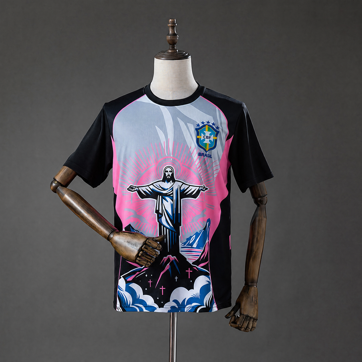 MAILLOT BRÉSIL ÉDITION SPÉCIALE 26/27 NOIR ET ROSE