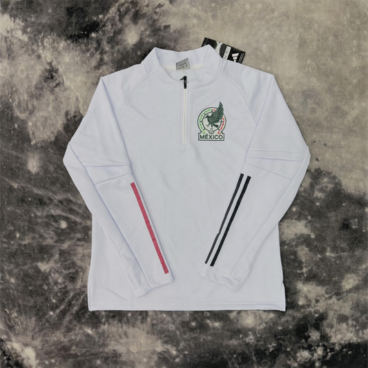 PULL ZIPPÉ MEXIQUE X BLANC