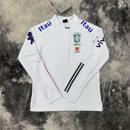 PULL ZIPPÉ BRÉSIL X BLANC ITAÙ