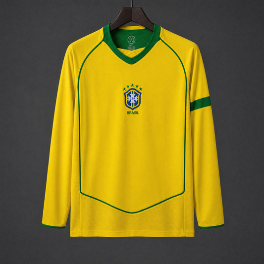 MAILLOT MANCHES LONGUES BRÉSIL RÉTRO 2004 DOMICILE