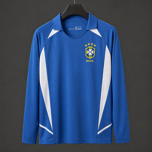 MAILLOT MANCHES LONGUES BRÉSIL RÉTRO 2002 EXTÉRIEUR