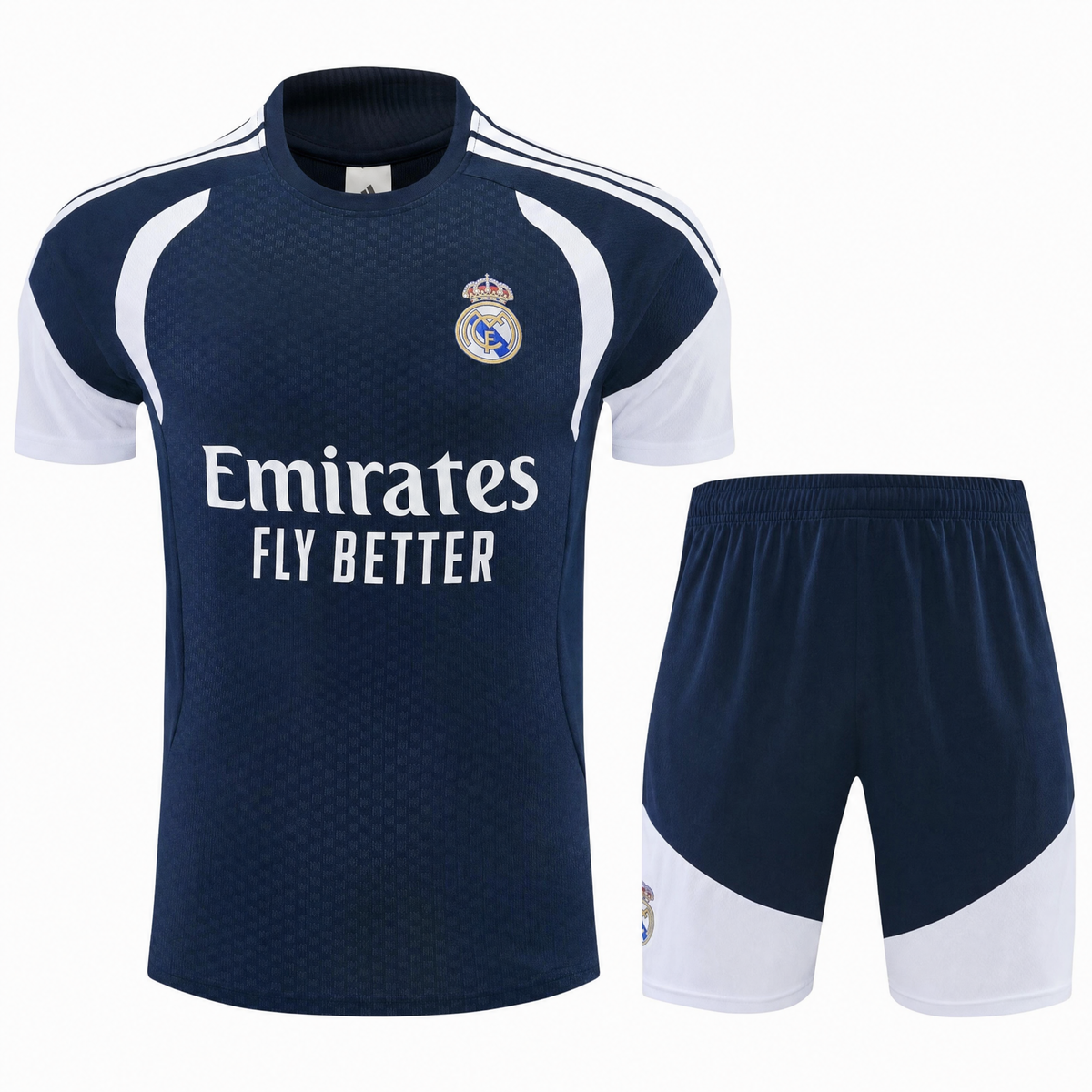 ENSEMBLE ENTRAINEMENT REAL MADRID 26/27 BLEU MARINE ET BLANC
