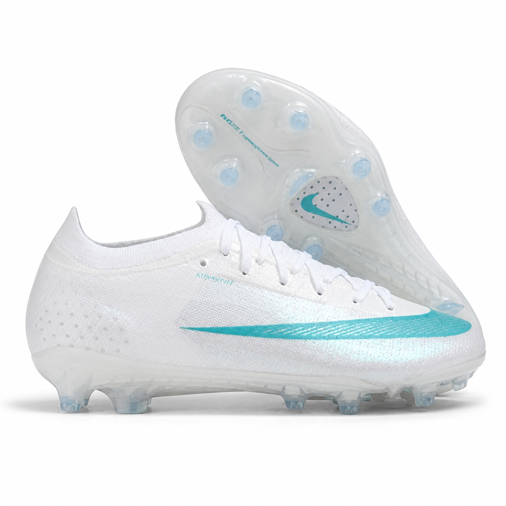 CRAMPONS MERCURIAL VAPOR 17 ELITE AG BLANC ET TURQUOISE