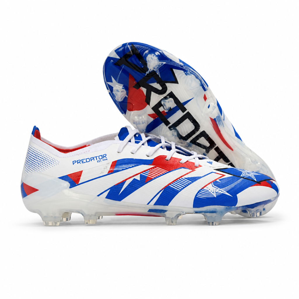 CRAMPONS 25 PREDATOR ELITE FG BLEU BLANC ROUGE