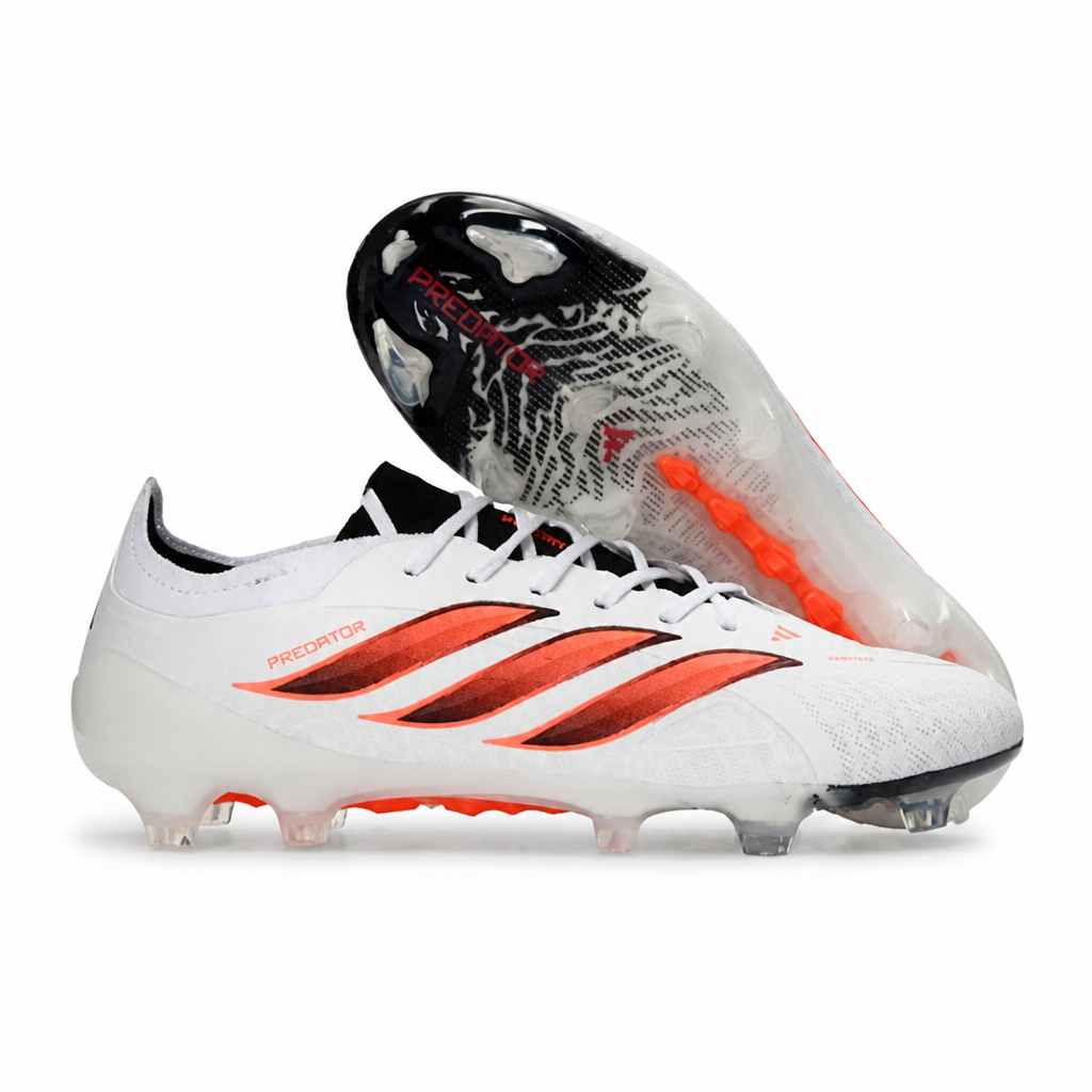 CRAMPONS 26 PREDATOR ELITE FG BLANC ET ROUGE